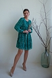 Аллисте.2. Платье мини из шифона, цвет зеленый